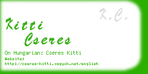 kitti cseres business card